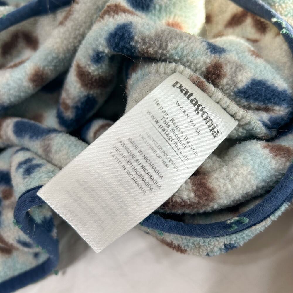 Patagonia Synchilla Snap T Pullover Womens Medium Blue Aztec Fleece Jacket - Picture 5 of 6